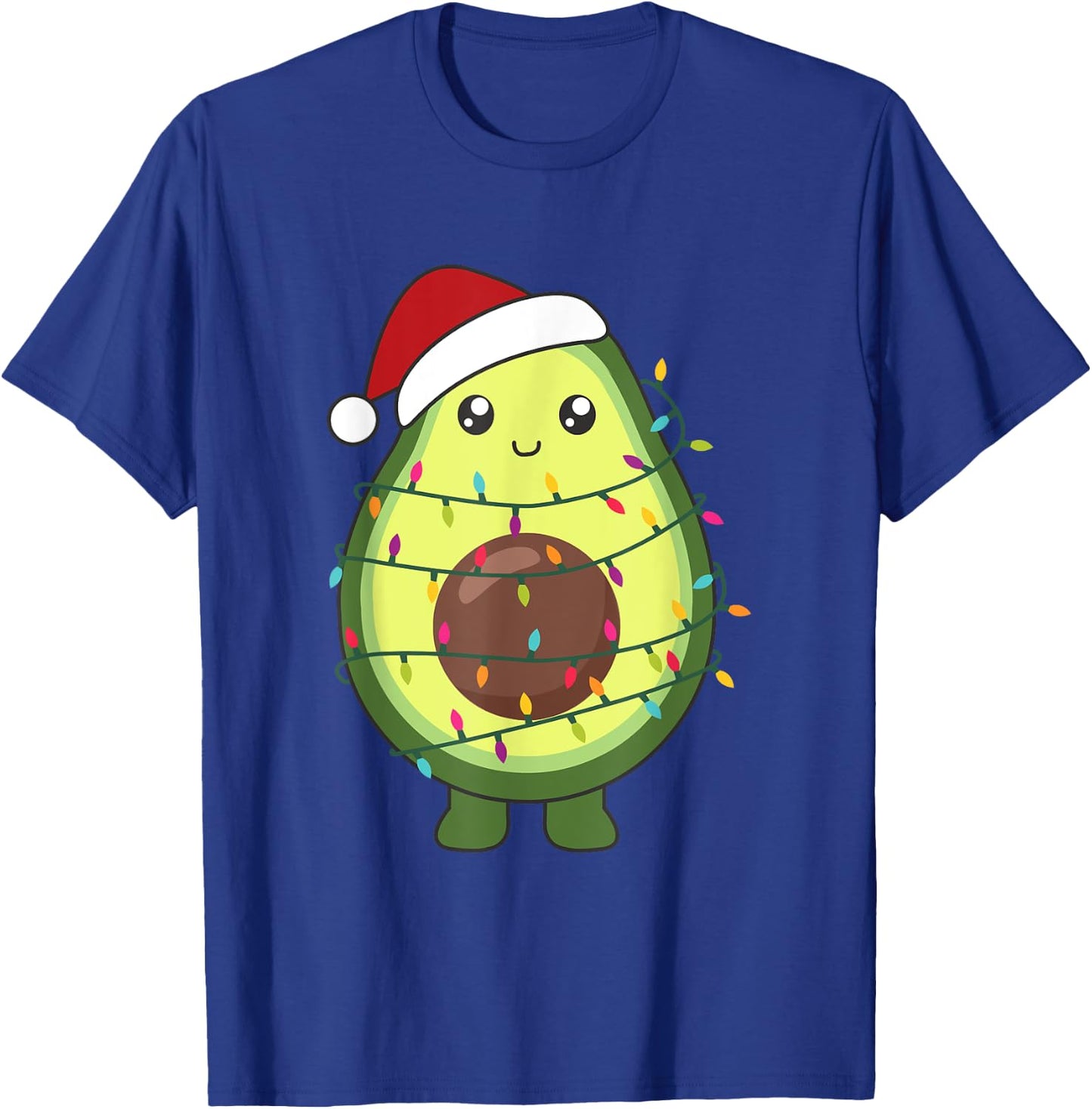 Avocado Christmas Food With Fairy Lights Funny Avocados T-Shirt - T-Shirt | Royal