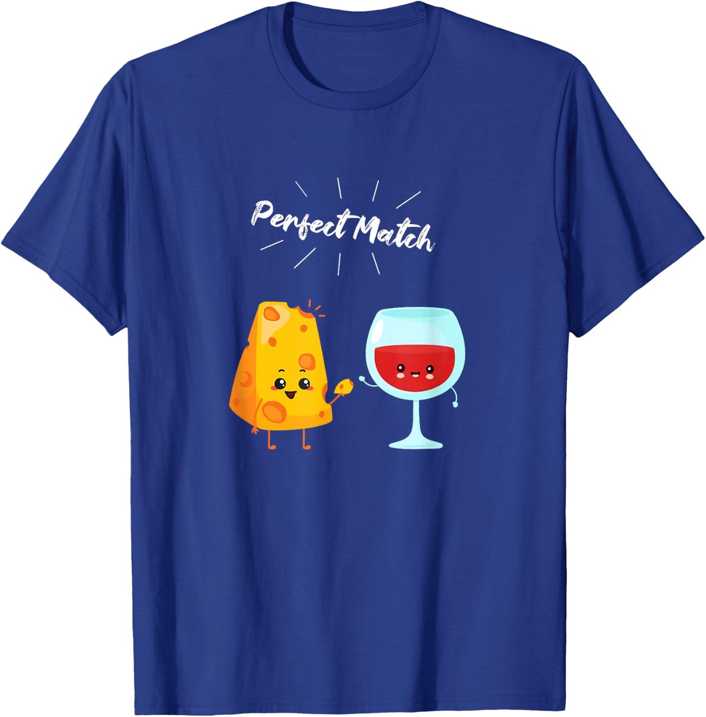 Wine and Cheese Couple Gift Wine Drinkers & Cheese Lovers T-Shirt - T-Shirt | Royal