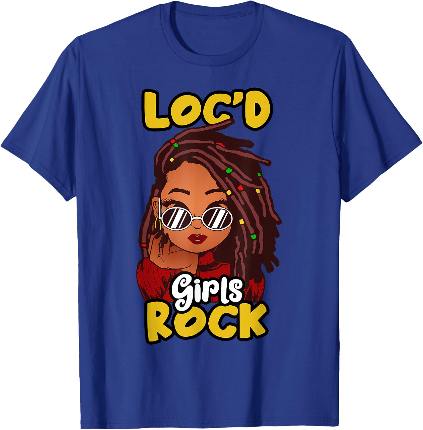 Funny Locs Gift Loc'd Girls Rock Dreadlocks Girl T-Shirt - T-Shirt | Royal
