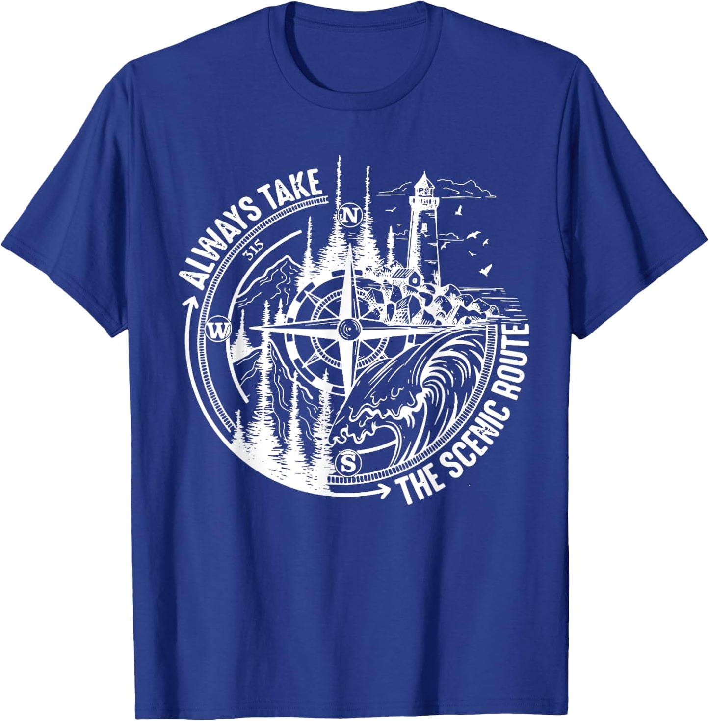 Always Take The Scenic Route T-Shirt - T-Shirt | Royal
