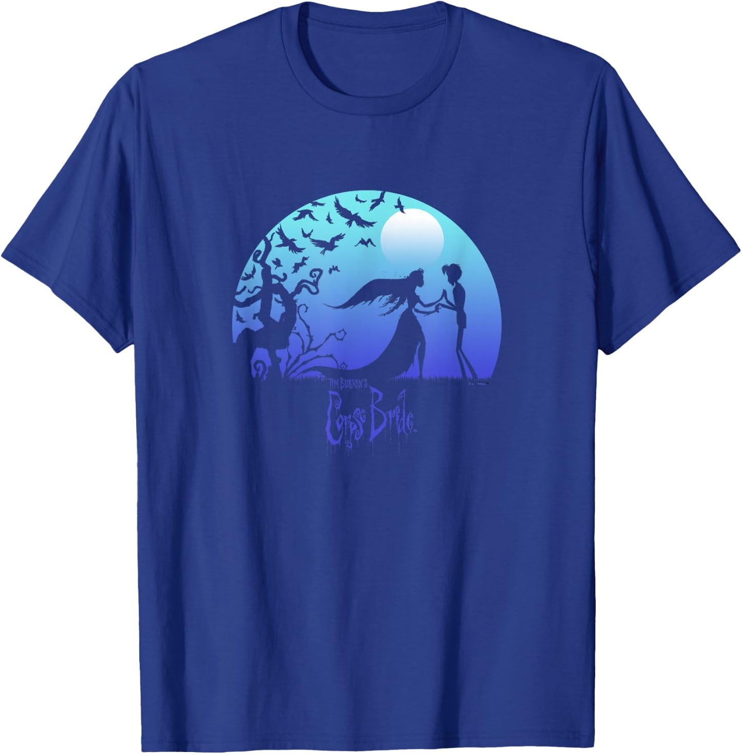 Corpse Bride Victor And Emily By The Moon Silhouettes T-Shirt - T-Shirt | Royal
