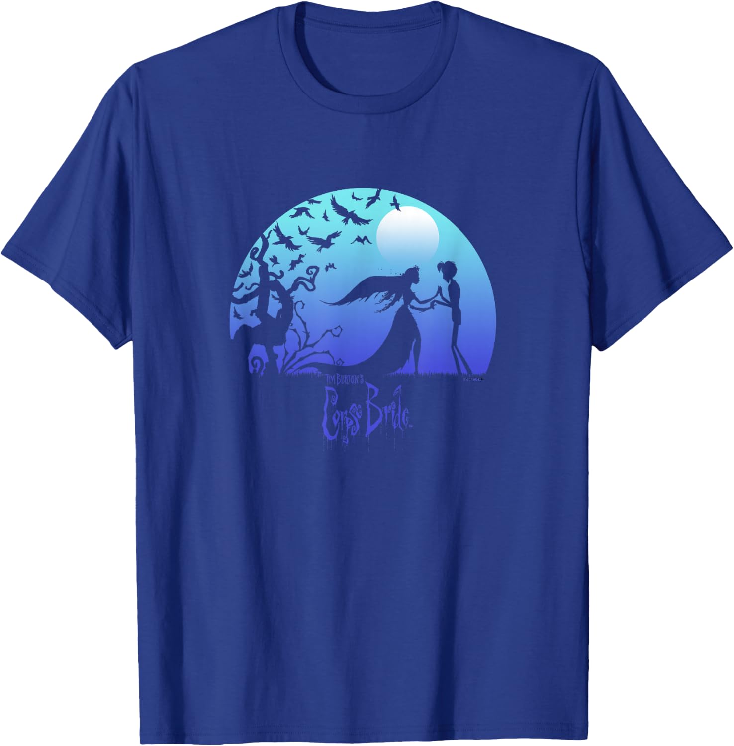Corpse Bride Victor And Emily By The Moon Silhouettes T-Shirt - T-Shirt | Royal