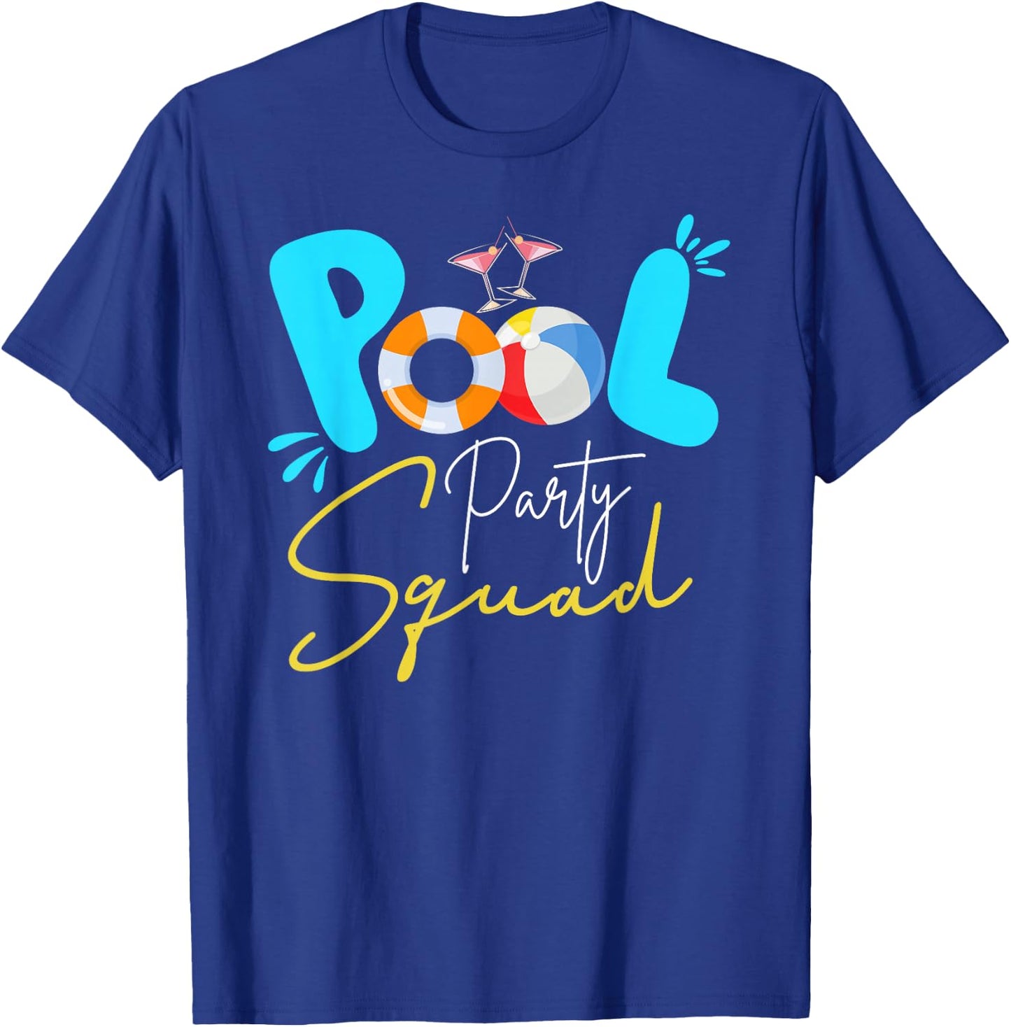 Pool Party Squad Birthday Summer Vacation Matching Family T-Shirt - T-Shirt | Royal