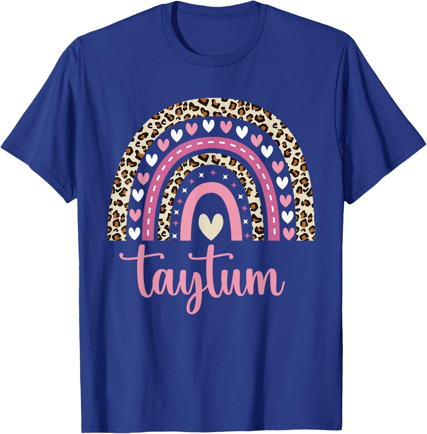 Taytum Rainbow Leopard Personalized Taytum Birthday T-Shirt - T-Shirt | Royal
