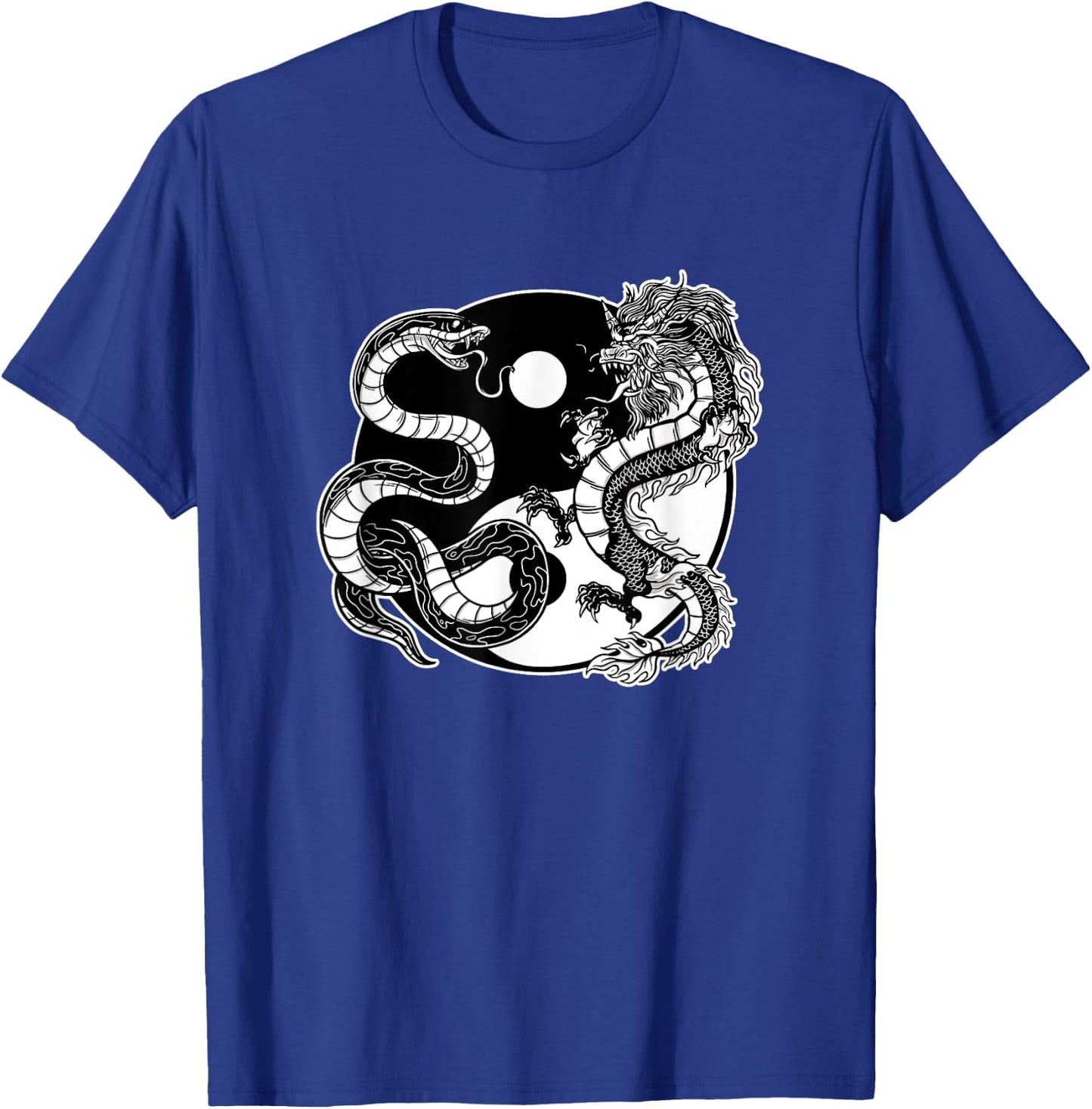 Ying Yang Dragon and snake, balance and harmony T-Shirt - T-Shirt | Royal