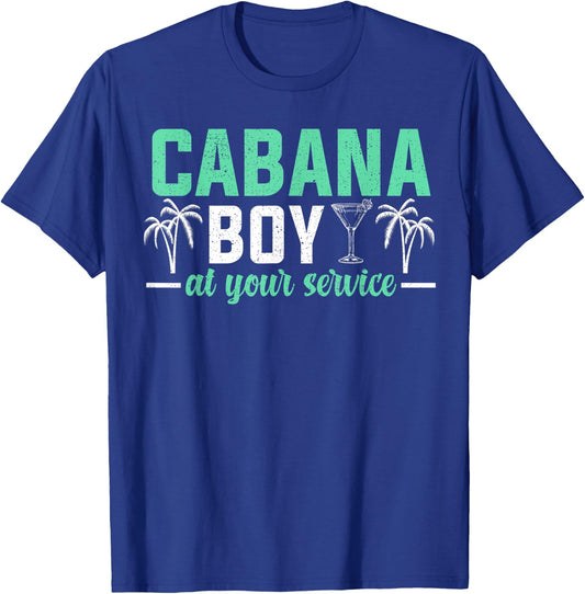 Cabana Boy At Your Services Funny Bartender T-Shirt - T-Shirt | Royal