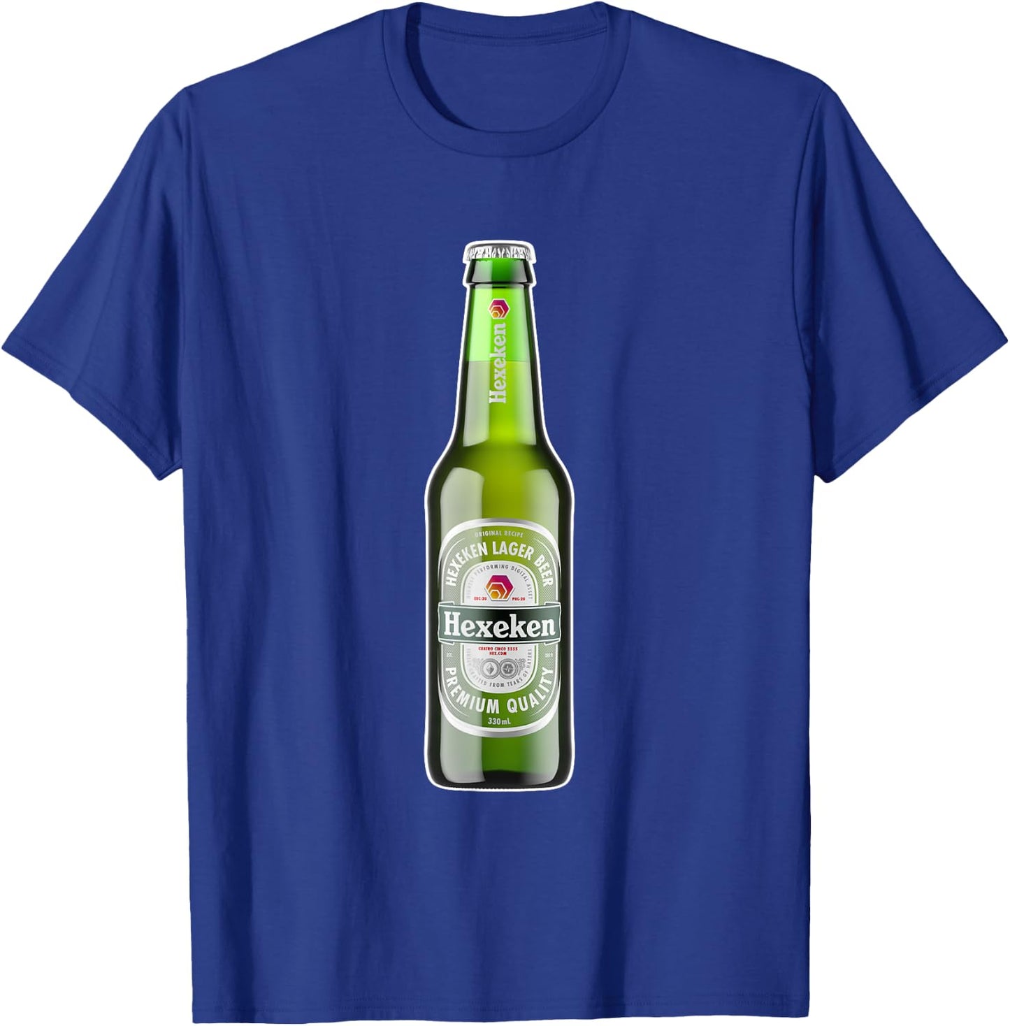 HEX Crypto Hexeken Lager Beer Brand Parody Bottle Hexican T-Shirt - T-Shirt | Royal