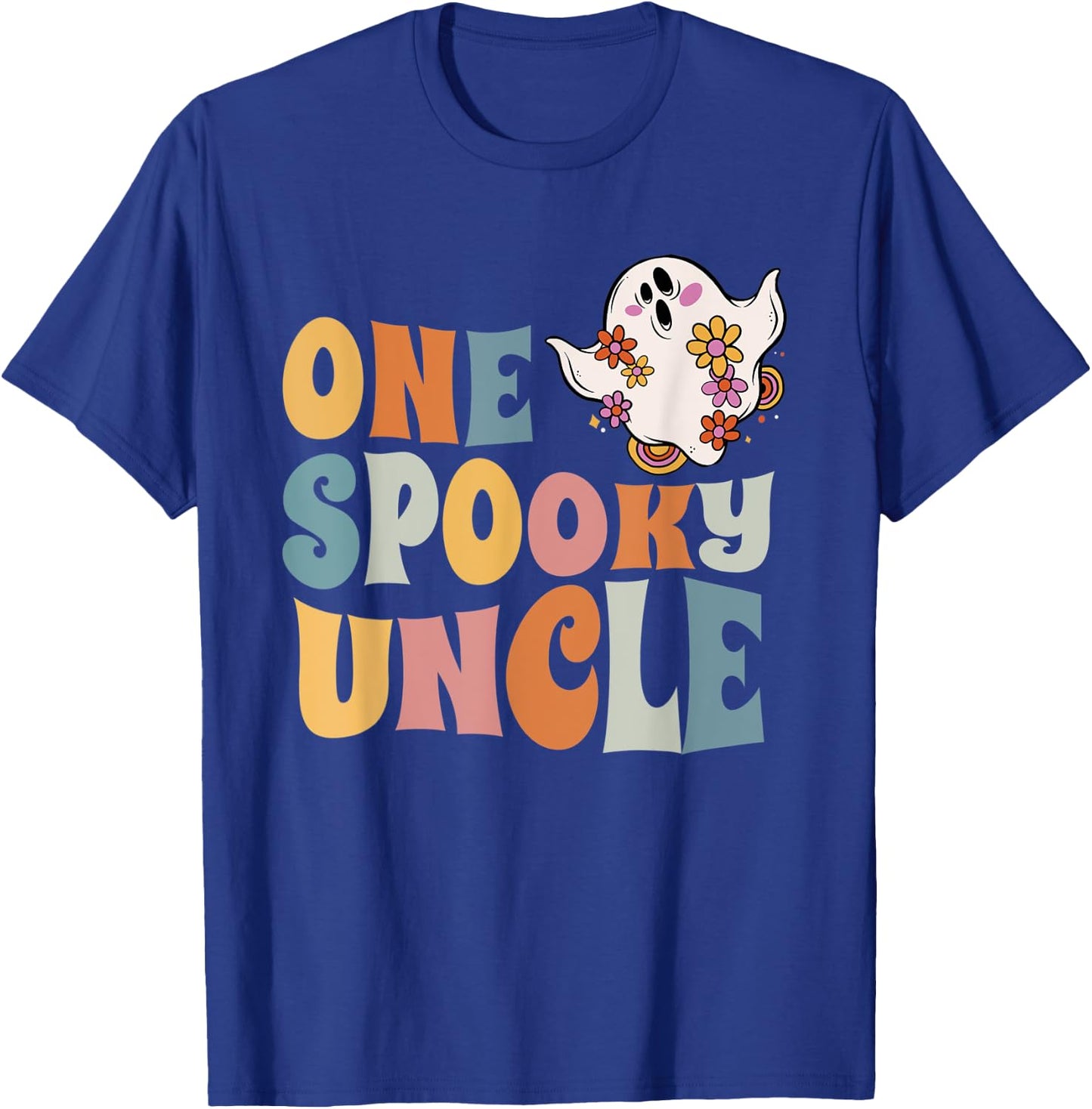 One Spooky Uncle Groovy Halloween Costume T-Shirt - T-Shirt | Royal