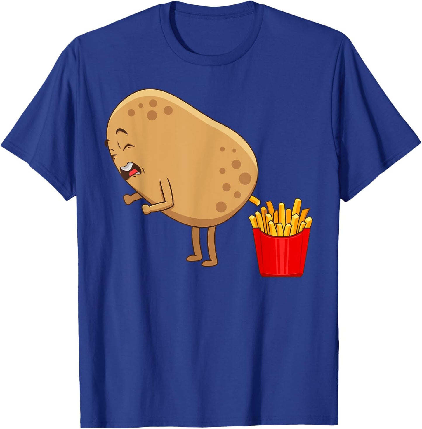 Funny French Fries Designs Women Potato Food Eaters T-Shirt - T-Shirt | Royal