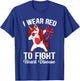 Dabbing unicorn I Wear Red To Fight Heart Disease Awareness T-Shirt - T-Shirt | Royal