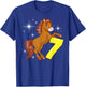Kids 7th Birthday Girls Horse Riding Pony Rider 7 Years Old T-Shirt - T-Shirt | Royal