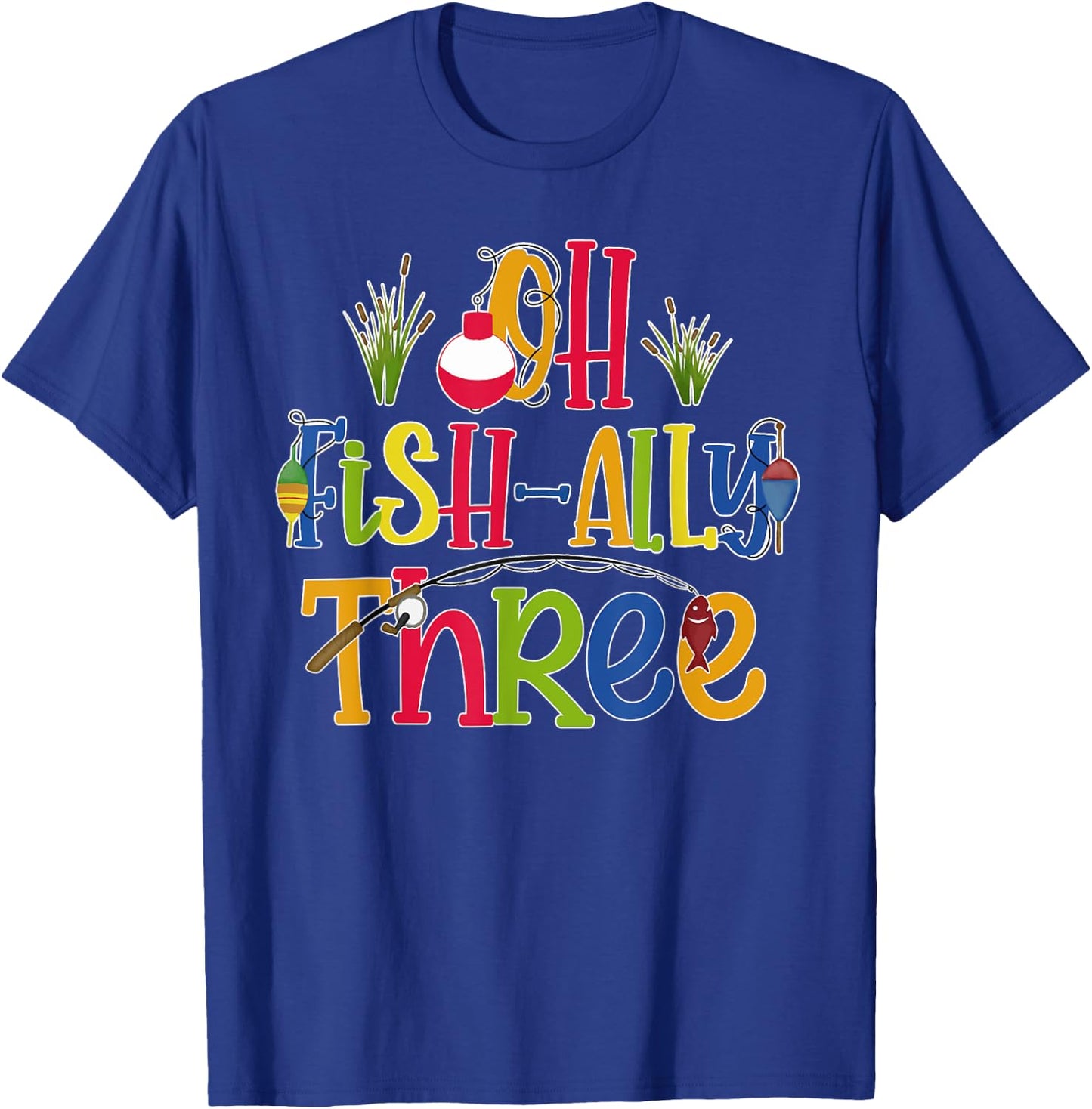 Oh Fish Ally Three Birthday Boy Outfit 3 Year Old 3rd Bday T-Shirt - T-Shirt | Royal
