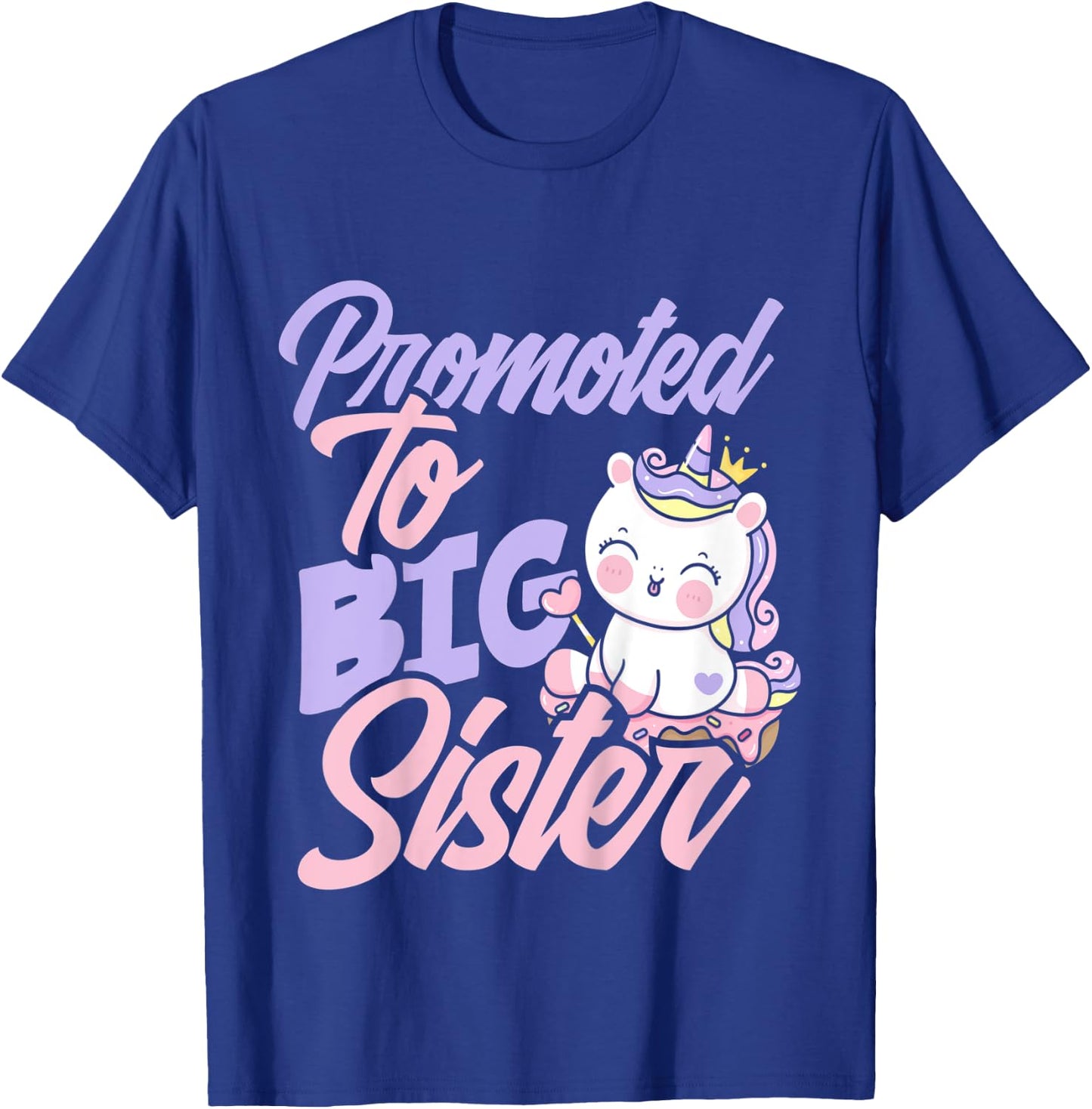 Kids Promoted To Big Sister Cute Girls Unicorn Big Sister T-Shirt - T-Shirt | Royal