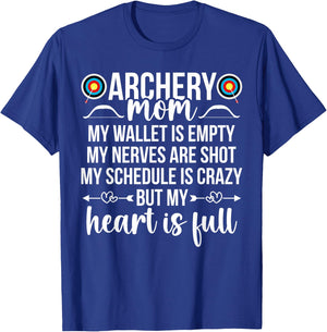 Archery Mom My Heart Is Full Archery Mother Of An Archer Mom T-Shirt - T-Shirt | Royal