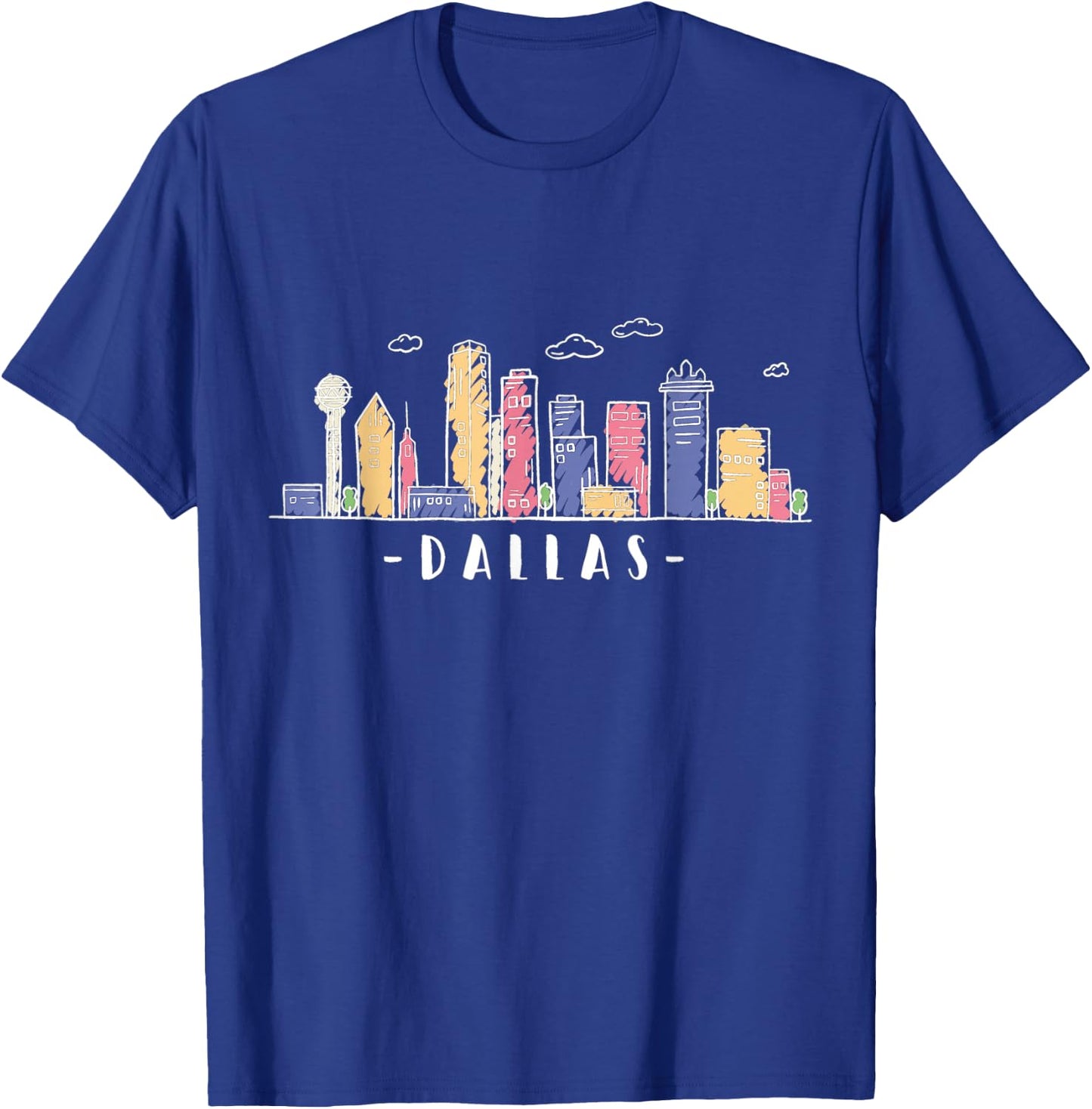 Dallas Texas Skyline Vintage Dallas TX T-Shirt - T-Shirt | Royal