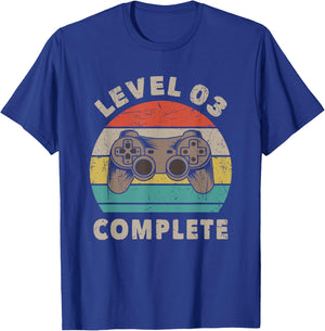 3rd Wedding Anniversary 3 Year Him Her Level 3 Complete T-Shirt - T-Shirt | Royal