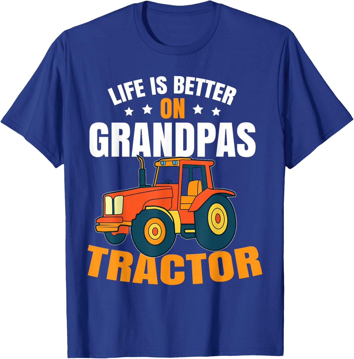 Life Is Better On Grandpas Tractor Kids Farm Tractor Boy T-Shirt - T-Shirt | Royal