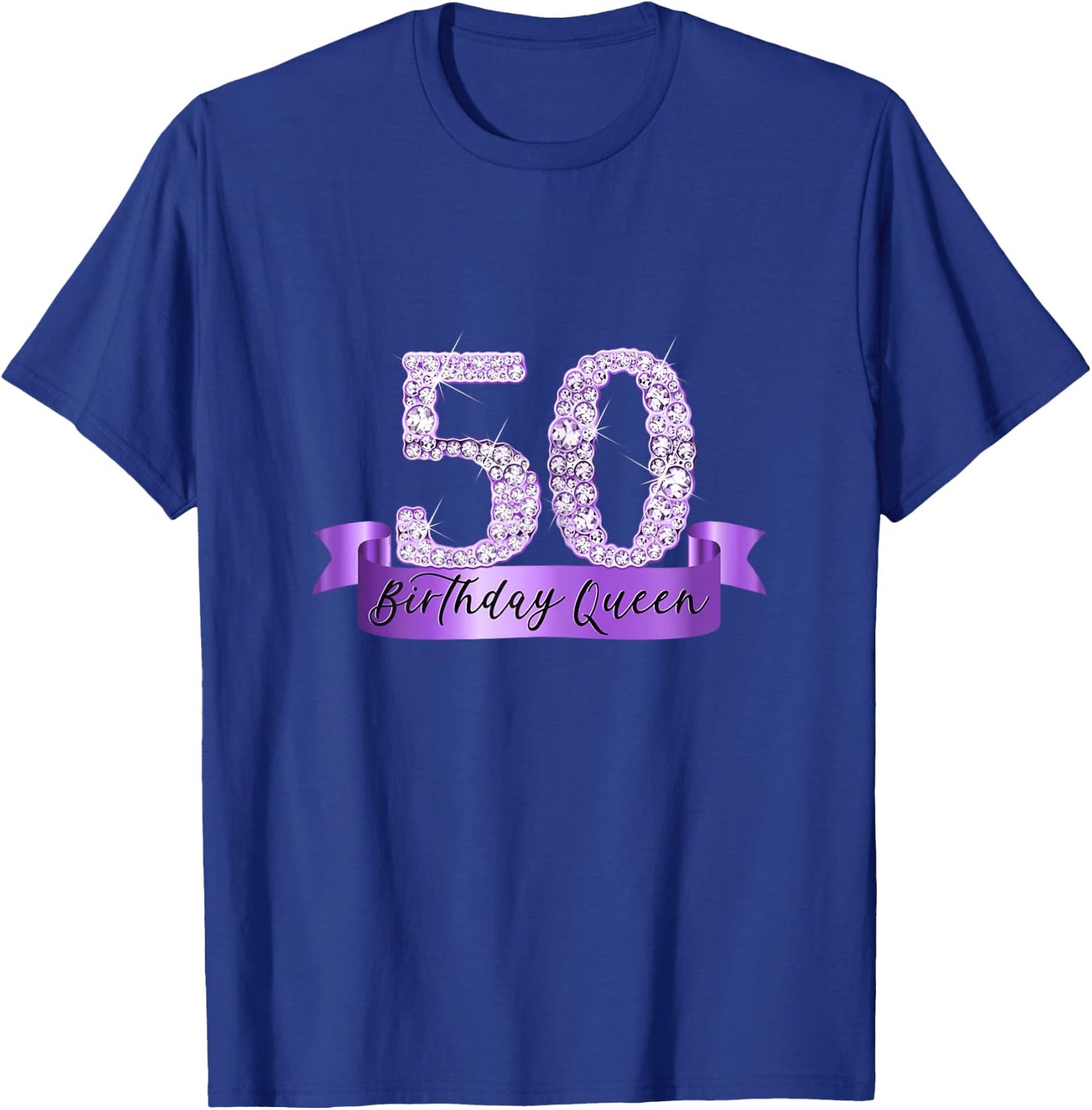 Birthday Queen I Number 50 Purple Decoration Banner I Party Outfit T-Shirt - T-Shirt | Royal