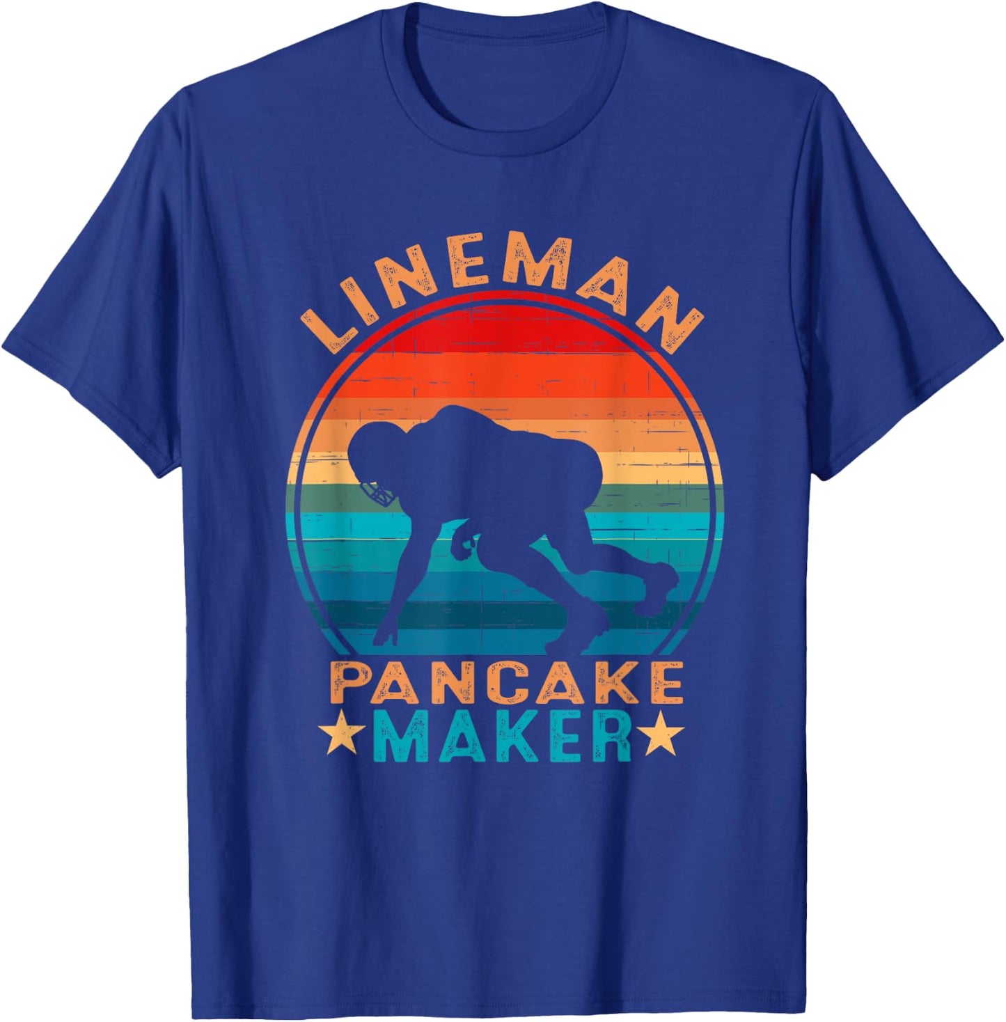 Lineman Pancake Maker - American Football Season Vintage T-Shirt - T-Shirt | Royal