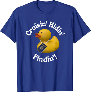 Cruising Hiding Finding Rubber Ducks Passport Hide Hunt Find T-Shirt - T-Shirt | Royal