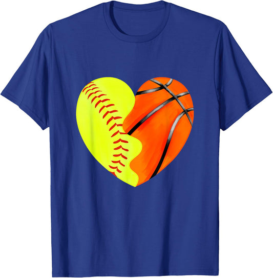 Softball Basketball - Basketball Dad Softball Mom T-Shirt - T-Shirt | Royal