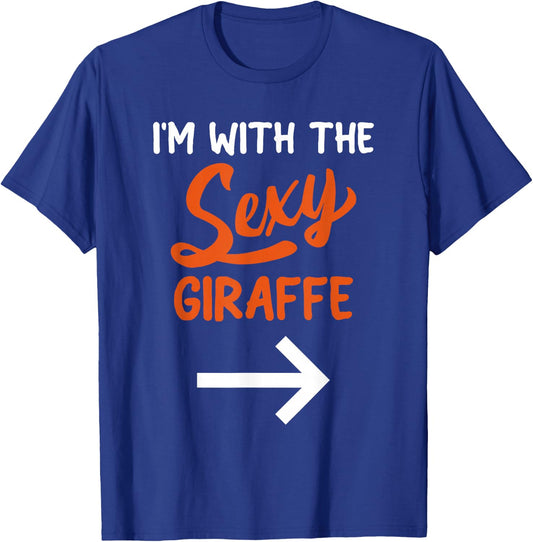 Lazy Halloween Costume For Couple I'm With The Sexy Giraffe T-Shirt - T-Shirt | Royal