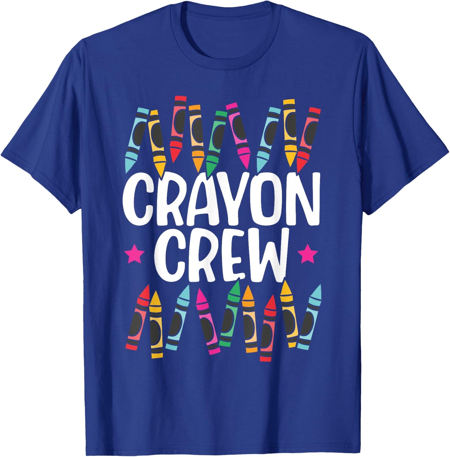 Crayon Crew Coloring Artistic Drawing Color T-Shirt - T-Shirt | Royal