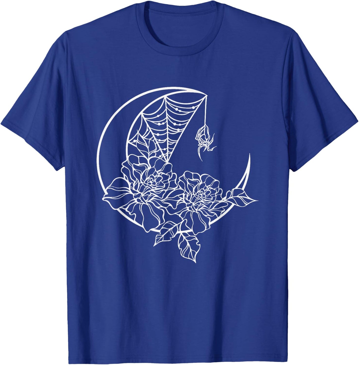 Goth Y2K Emo Alt Fairy Grunge Flower Rose Web Spider Moon T-Shirt - T-Shirt | Royal