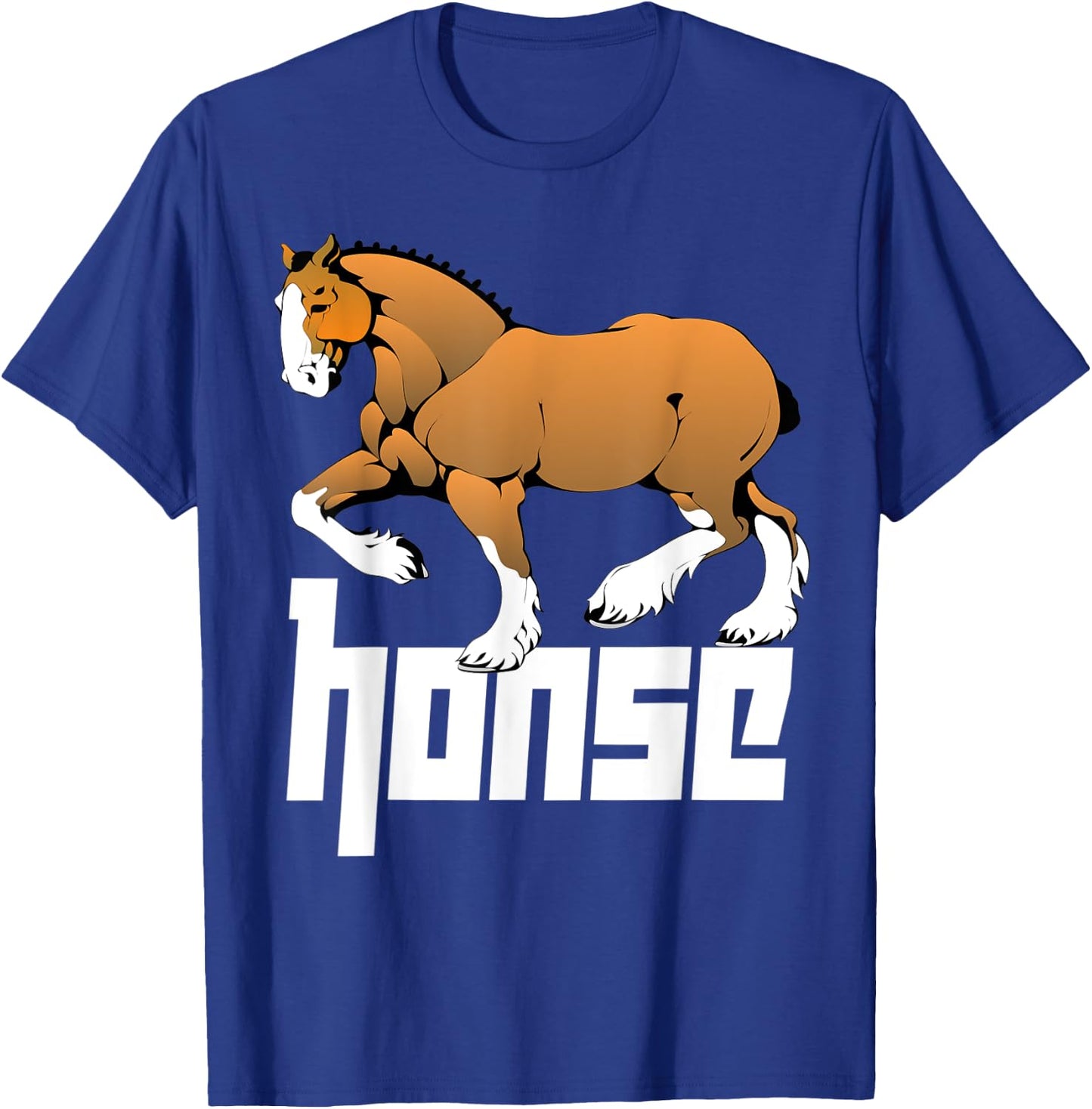 Honse Meme, Big Funny Muscular Horse T-Shirt - T-Shirt | Royal