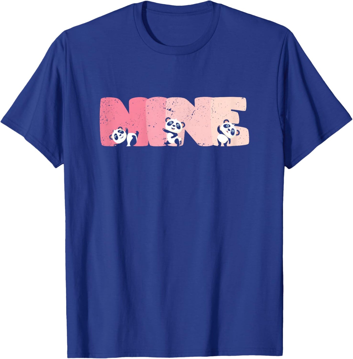 9 Year Old Cute Panda Birthday Girl 9th B-day T-Shirt - T-Shirt | Royal