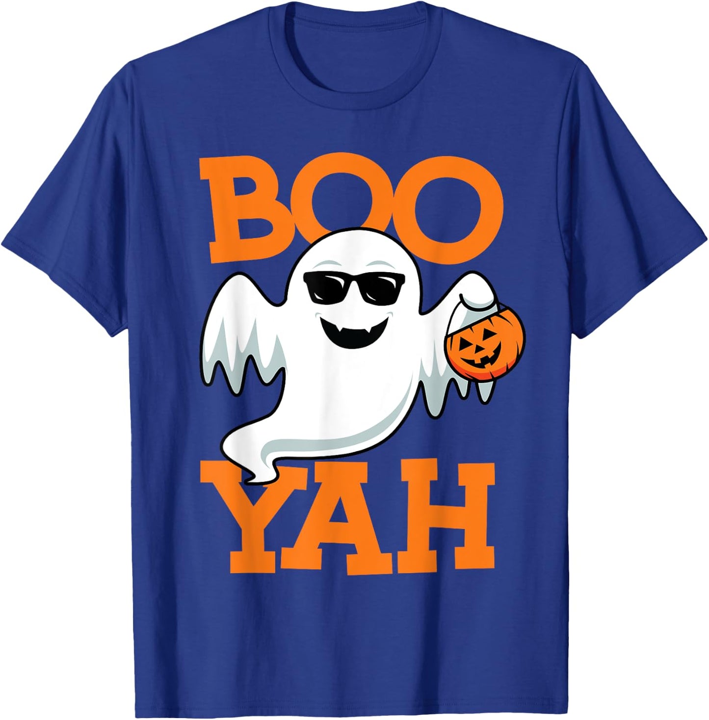 Ghost Boo Yah Funny Halloween Shirt Spooky Booyah Boys Girls T-Shirt - T-Shirt | Royal