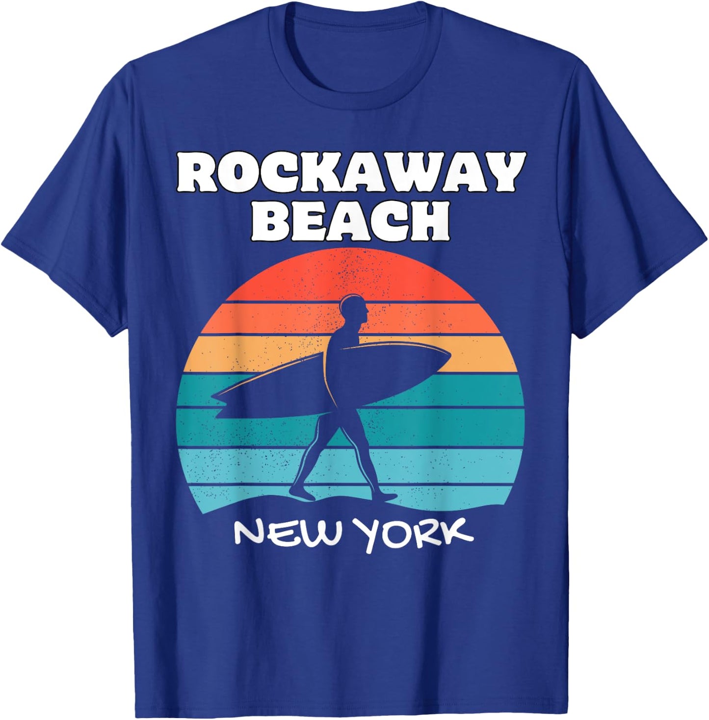 ROCKAWAY BEACH NEW YORK SURF VINTAGE SUNSET SURFING Women Girls Kids T-Shirt - T-Shirt | Royal