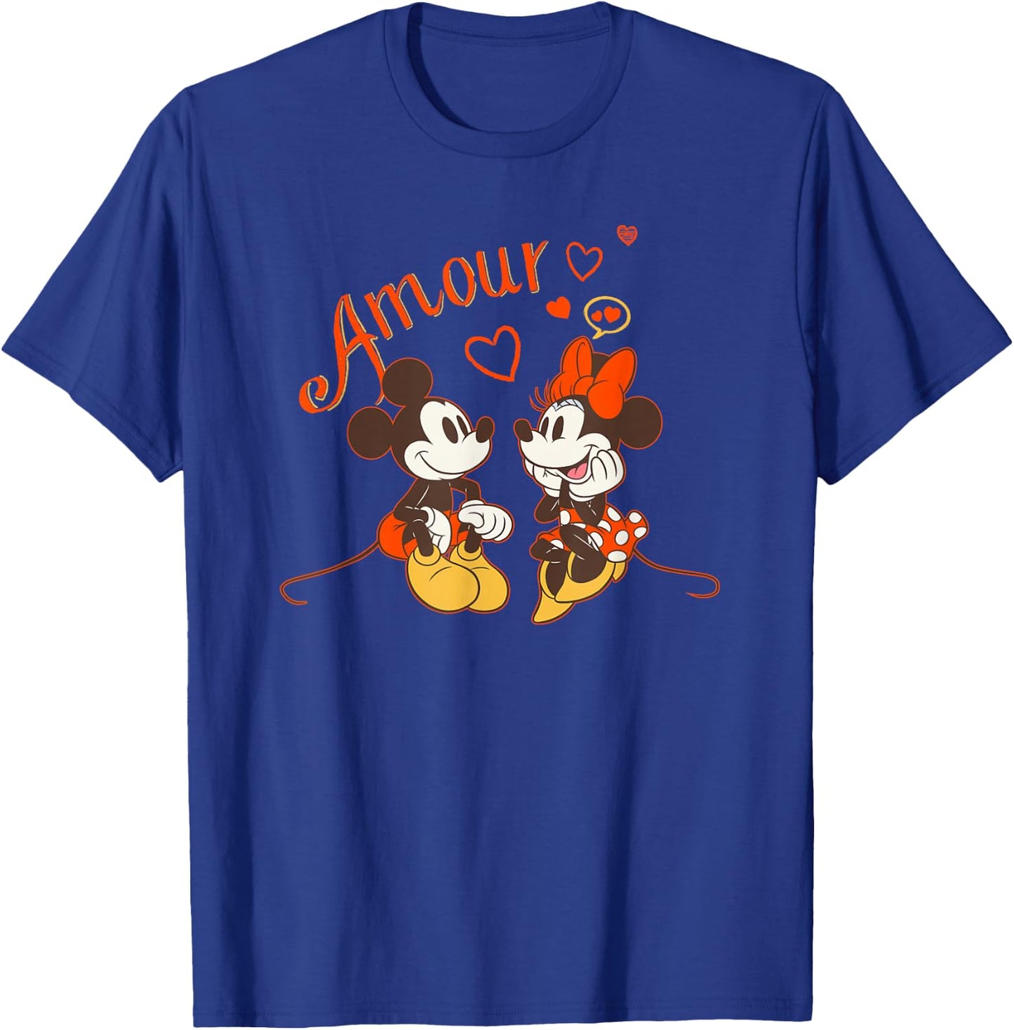 Disney Mickey & Minnie Mouse Love Amour Valentine T-Shirt - T-Shirt | Royal