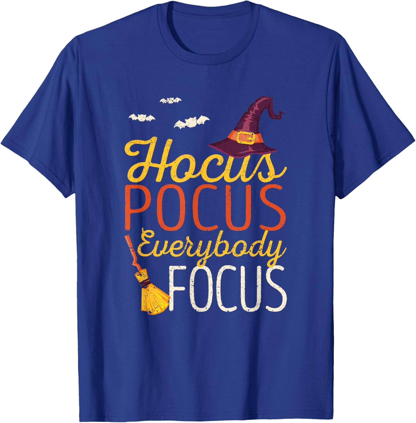 Hocus Pocus Everybody Focus Funny Halloween Teacher Witch Women Kids T-Shirt - T-Shirt | Royal
