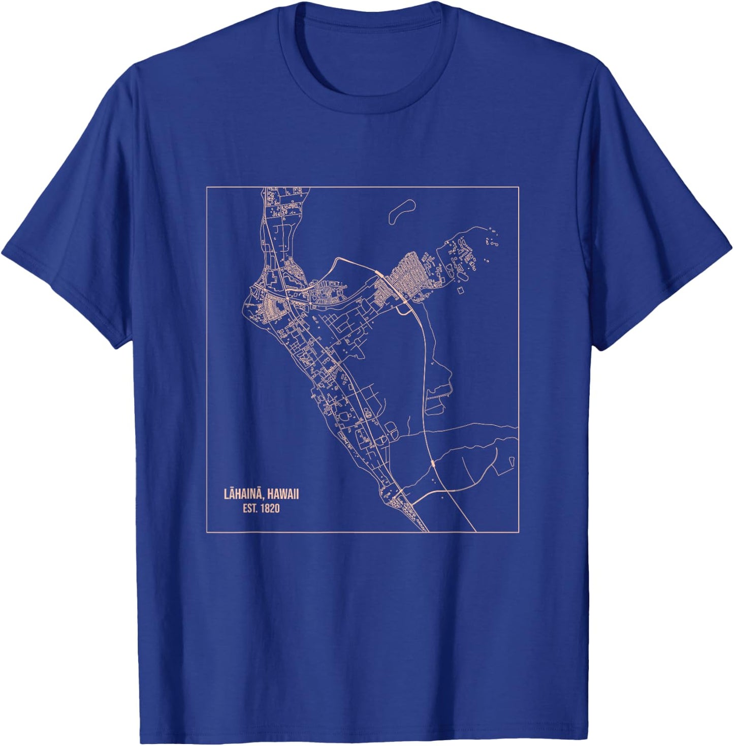 Map of Lahaina Maui Hawaii T-Shirt - T-Shirt | Royal