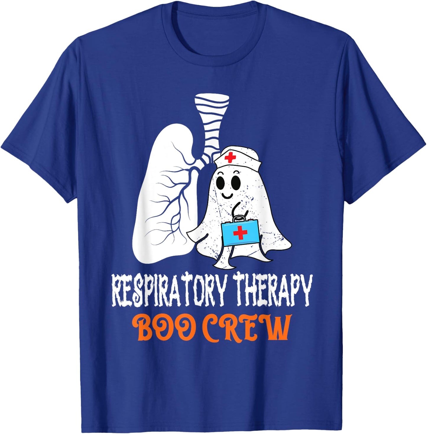 Respiratory Therapy Boo Crew Lungs Halloween Therapist RT T-Shirt - T-Shirt | Royal