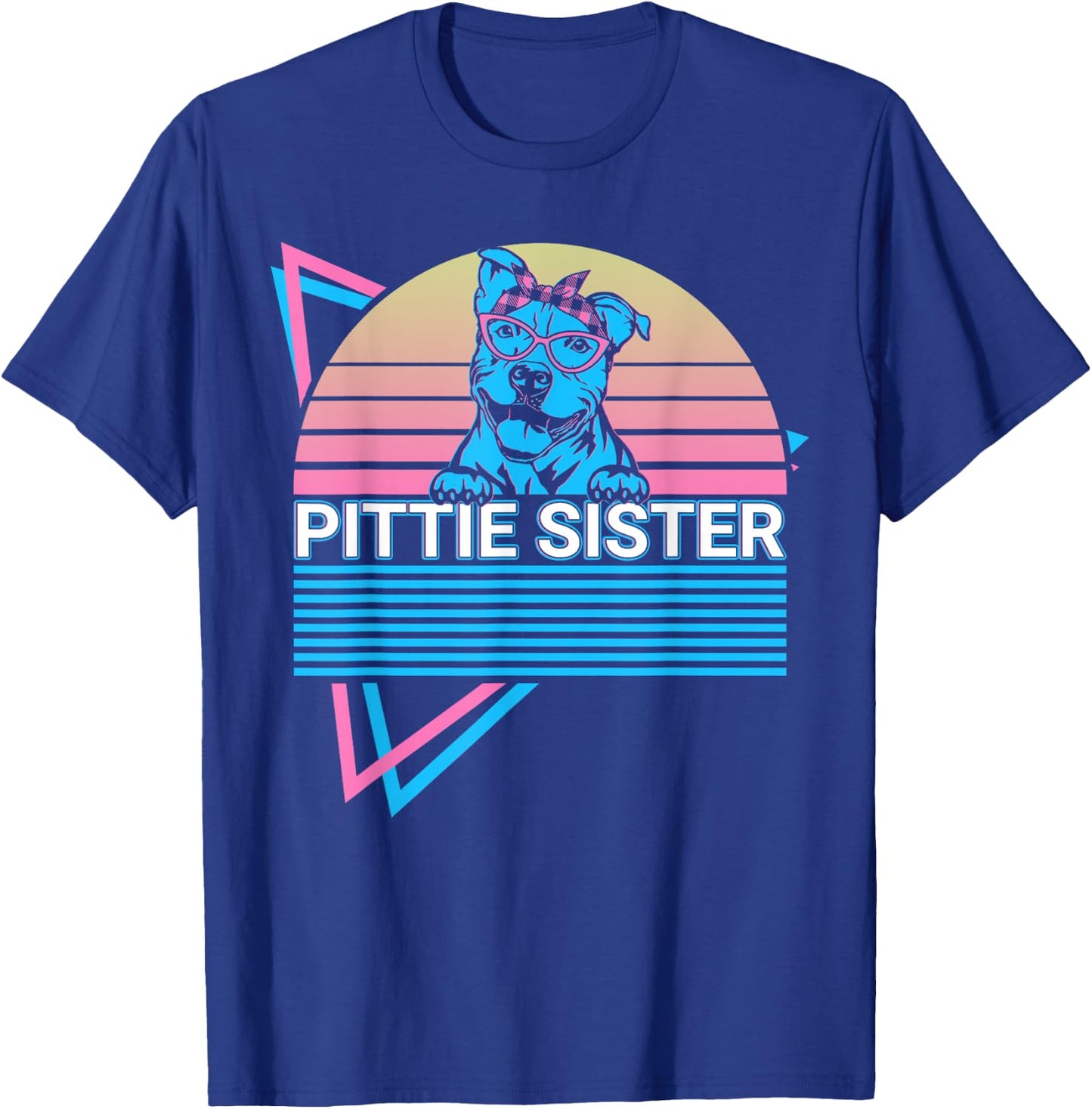 Pitbull Pit Bull Sister Retro Pittie Sister T-Shirt - T-Shirt | Royal