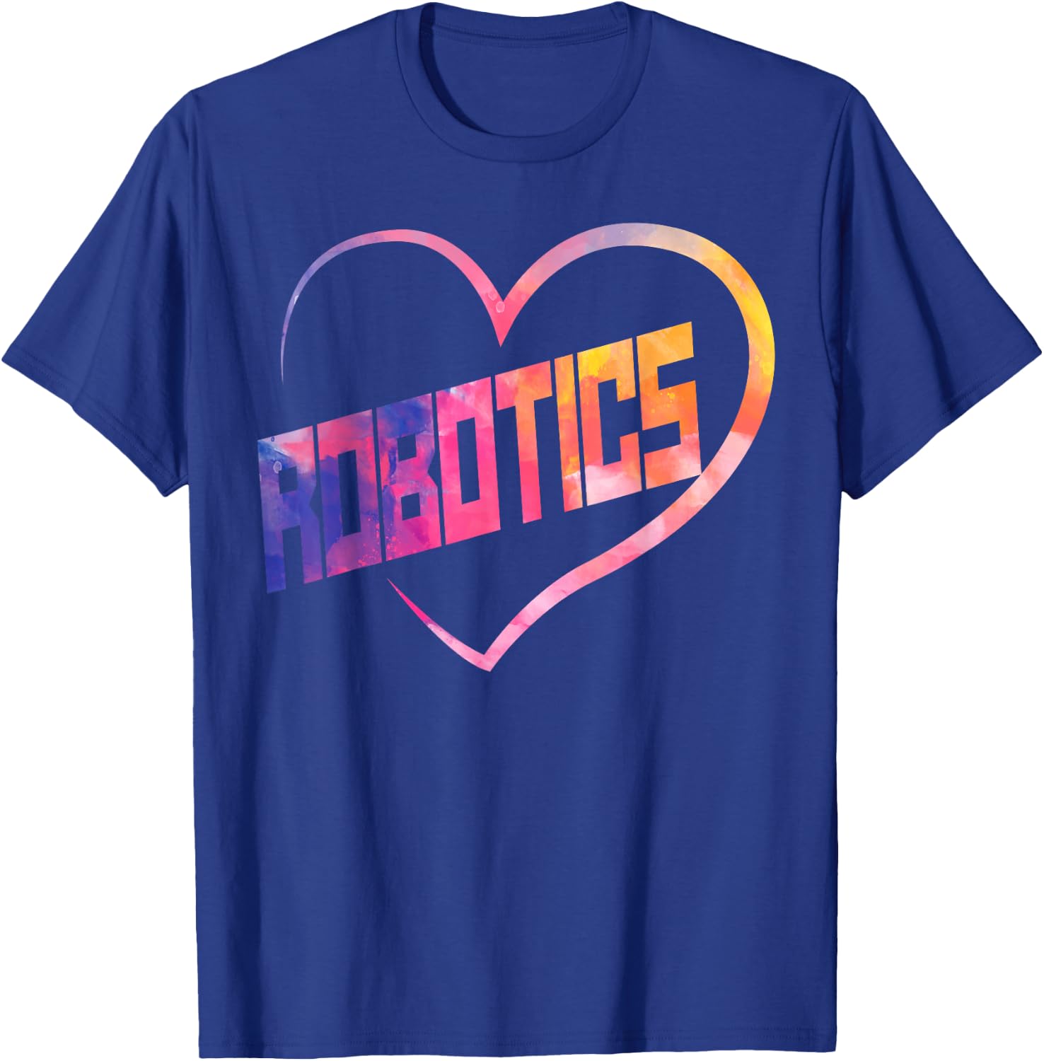 Robot Robotics Engineer Watercolor Heart Robotics T-Shirt - T-Shirt | Royal
