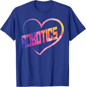 Robot Robotics Engineer Watercolor Heart Robotics T-Shirt - T-Shirt | Royal