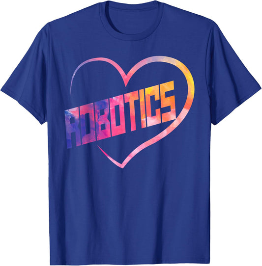 Robot Robotics Engineer Watercolor Heart Robotics T-Shirt - T-Shirt | Royal