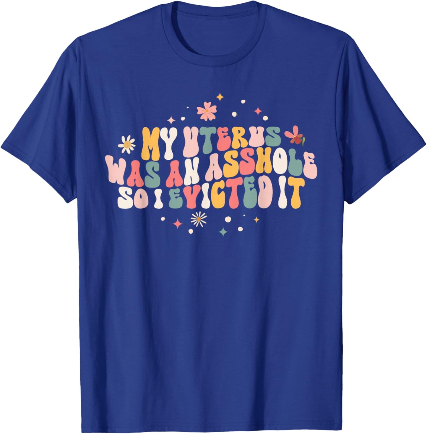 Asshole Uterus Evicted Funny Hysterectomy Surgery Recovery T-Shirt - T-Shirt | Royal