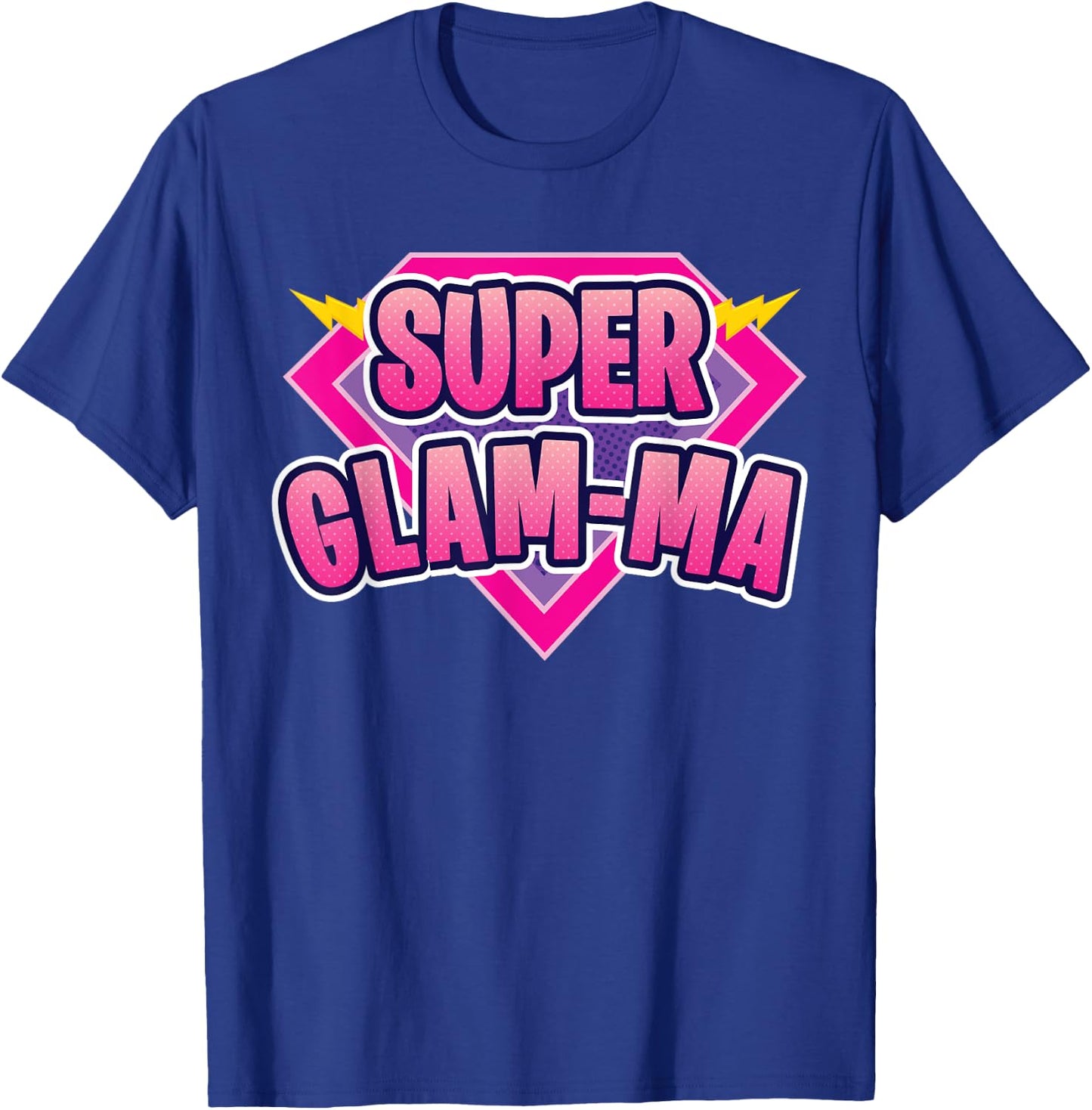 Super Glam-ma Superhero Grandmother Comic Book Funny T-Shirt - T-Shirt | Royal