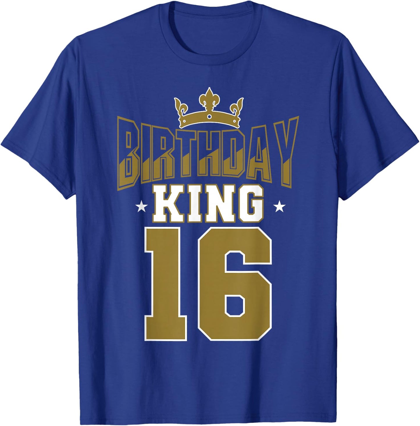 Birthday King 16 Bday Party Celebration 16th Royal Theme T-Shirt - T-Shirt | Royal