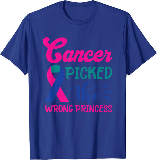 Thyroid Cancer Cancer Pick The Wrong Princess Thyroidectomy T-Shirt - T-Shirt | Royal
