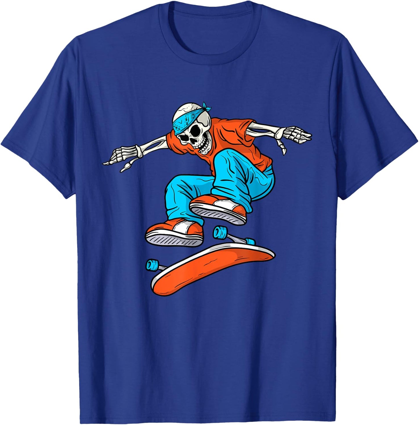 SkaYteboarding Skateboarder Skeleton Skateboarding - Kids Black XS Small Short Sleeve T-Shirt - T-Shirt | Royal