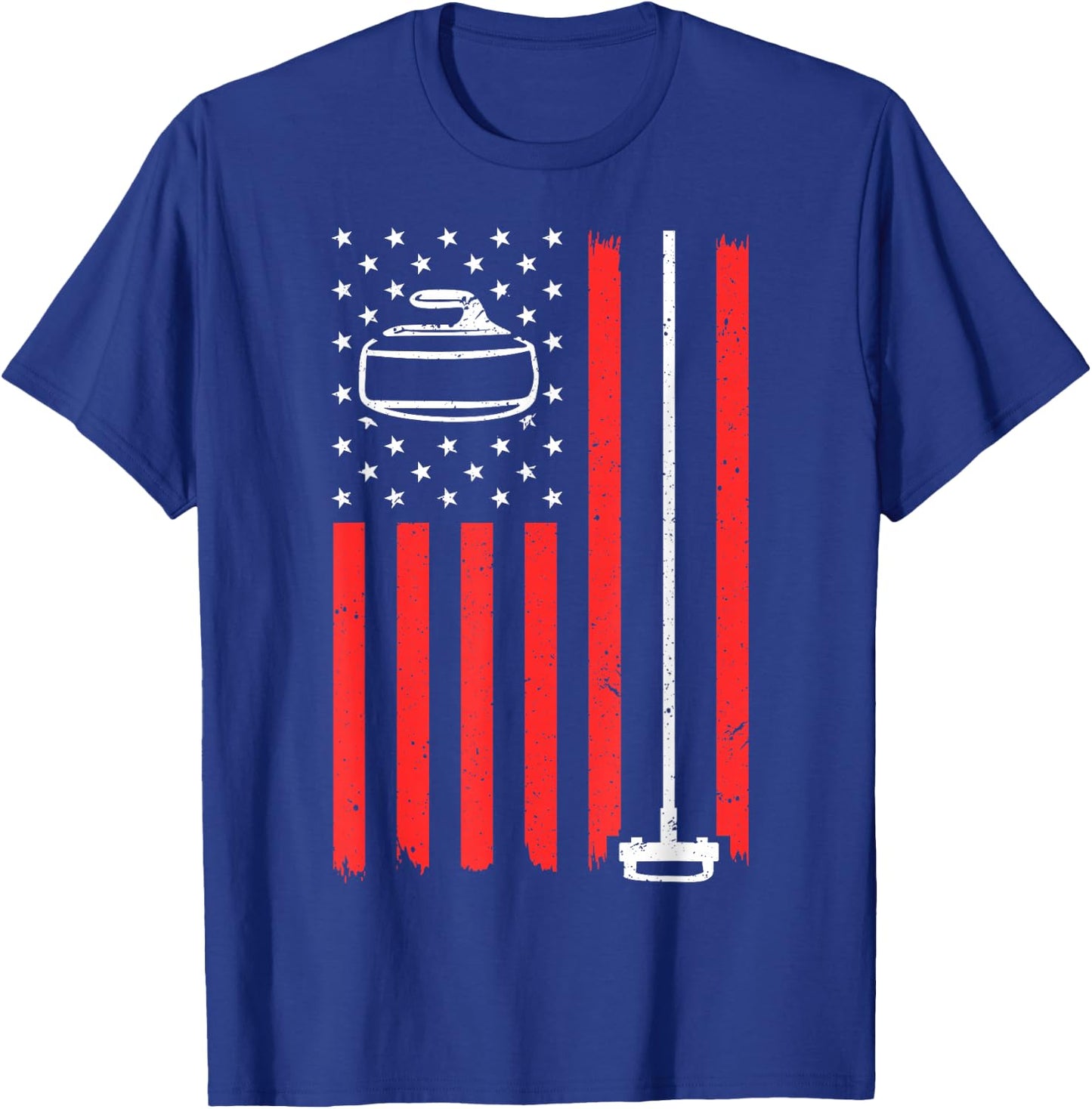 Funny Curling Gift Women Curling Players USA Team T-Shirt - T-Shirt | Royal