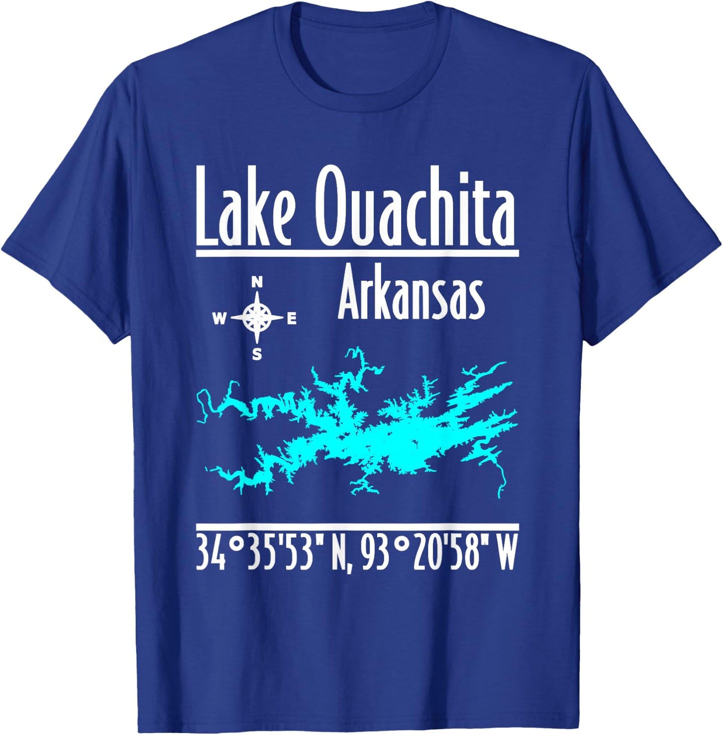Modern Lake Ouachita, Arkansas T-Shirt - T-Shirt | Royal