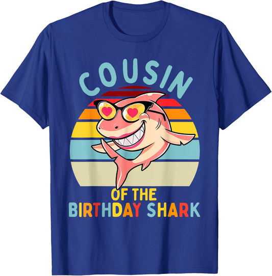 Cousin of the Shark Birthday Matching Family T-Shirt - T-Shirt | Royal