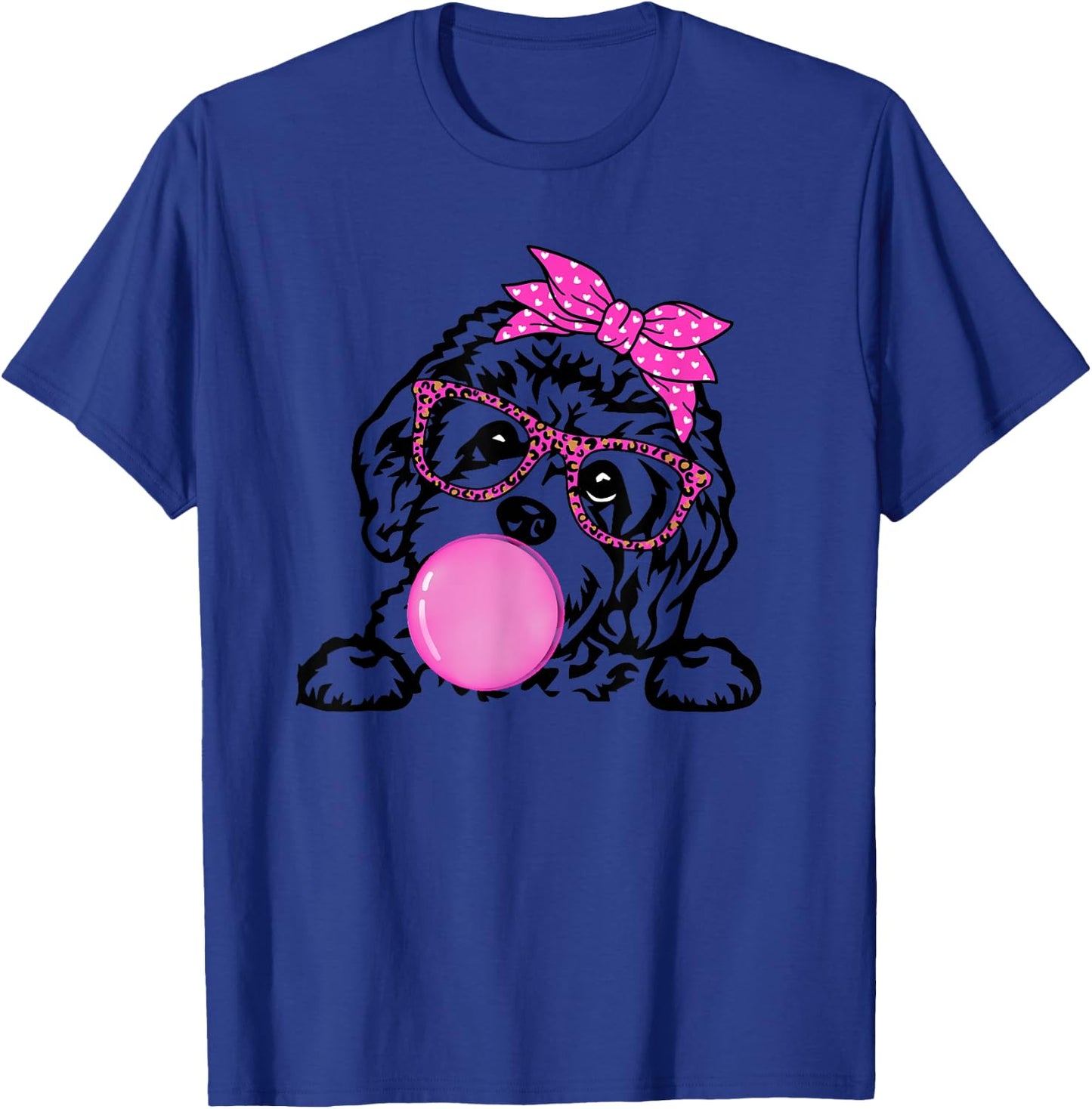 Cavapoo dog mom with bubble gum bandana glasses Women Kids T-Shirt - T-Shirt | Royal