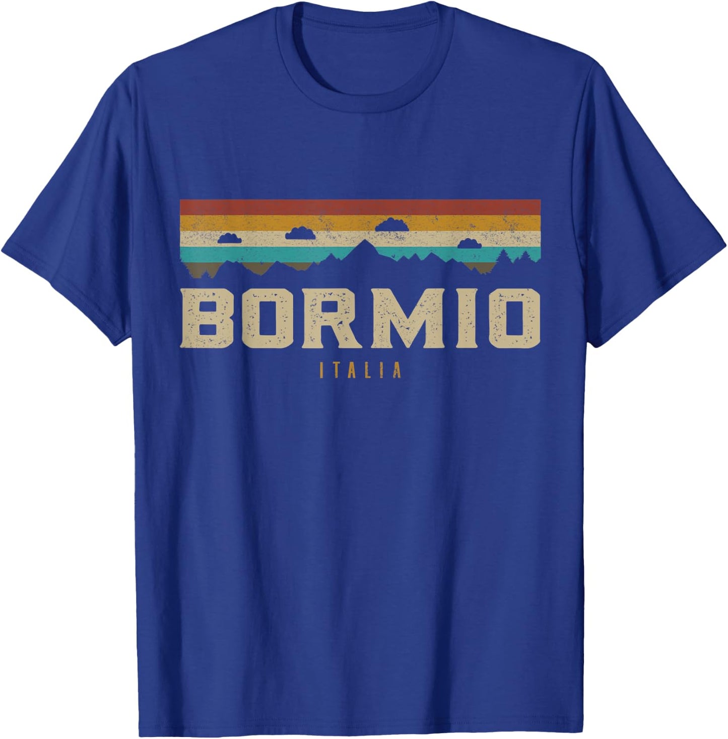 Bormio Mountains Italy Hiking Outdoors Retro T-Shirt - T-Shirt | Royal